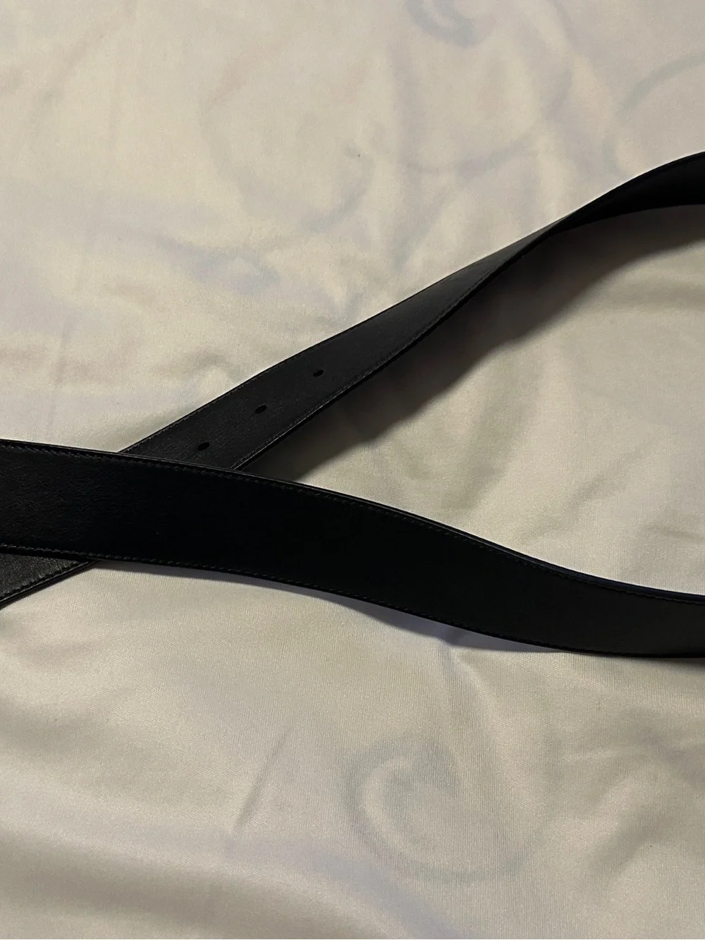 Gucci Black Leather Belt with Antique Gold Interlocking GG Buckle